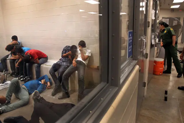 Undocumented immigrants at the McAllen Border Patrol station in Texas